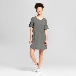 Universal Thread Co Striped Ruffle T Shirt Dress